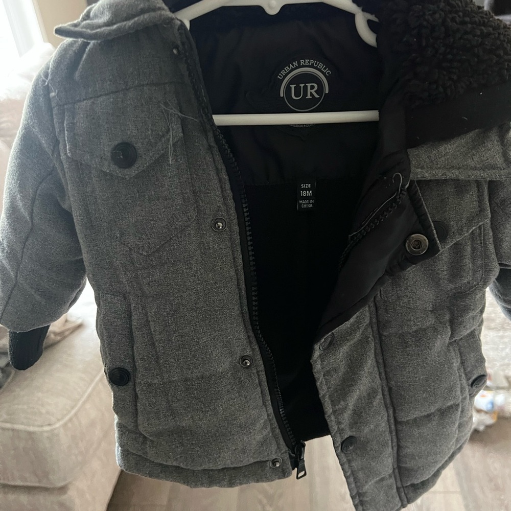 Urban Republic Charcoal Puffer Jacket for Kids